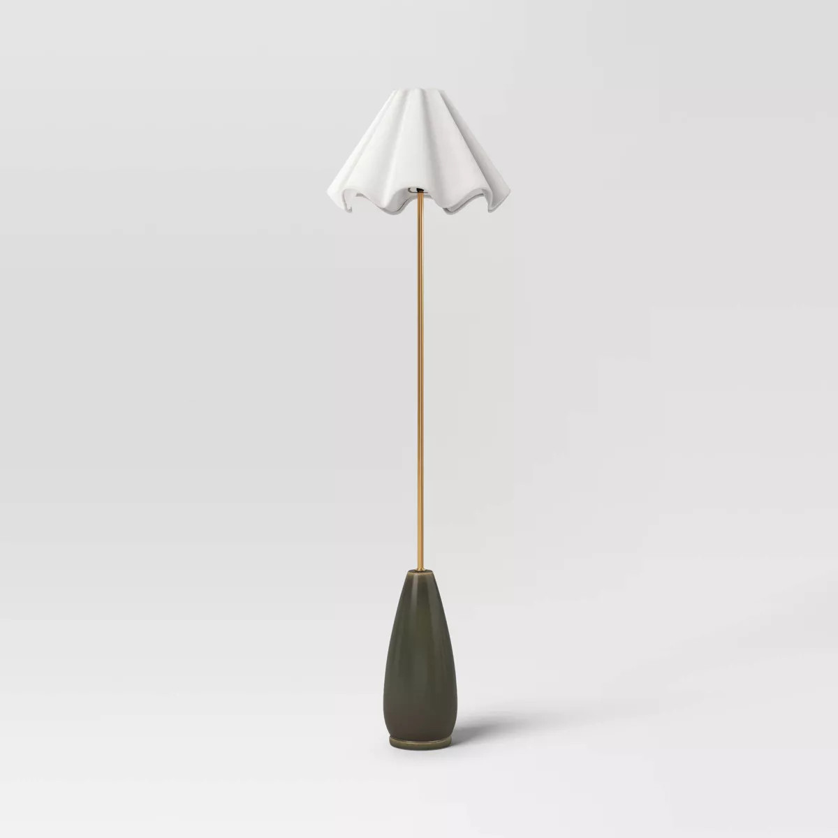 Wavy Shade Collection with Ceramic Base Floor Lamp Green - Threshold™ | Target