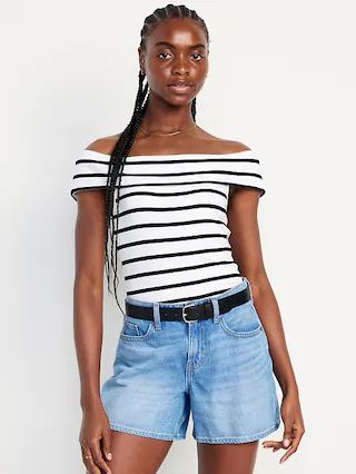 Off-the-Shoulder Ribbed Top | Old Navy (US)