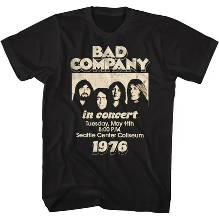 Bad Company In Concert 76 Black Adult T-Shirt | Walmart (US)