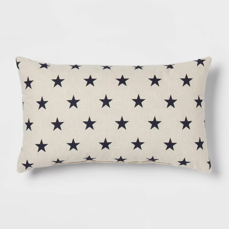 Stars Throw Pillow Neutral/Blue - Threshold™ | Target