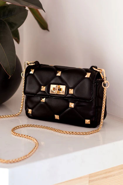 Aja Black Studded Purse | Shop Priceless