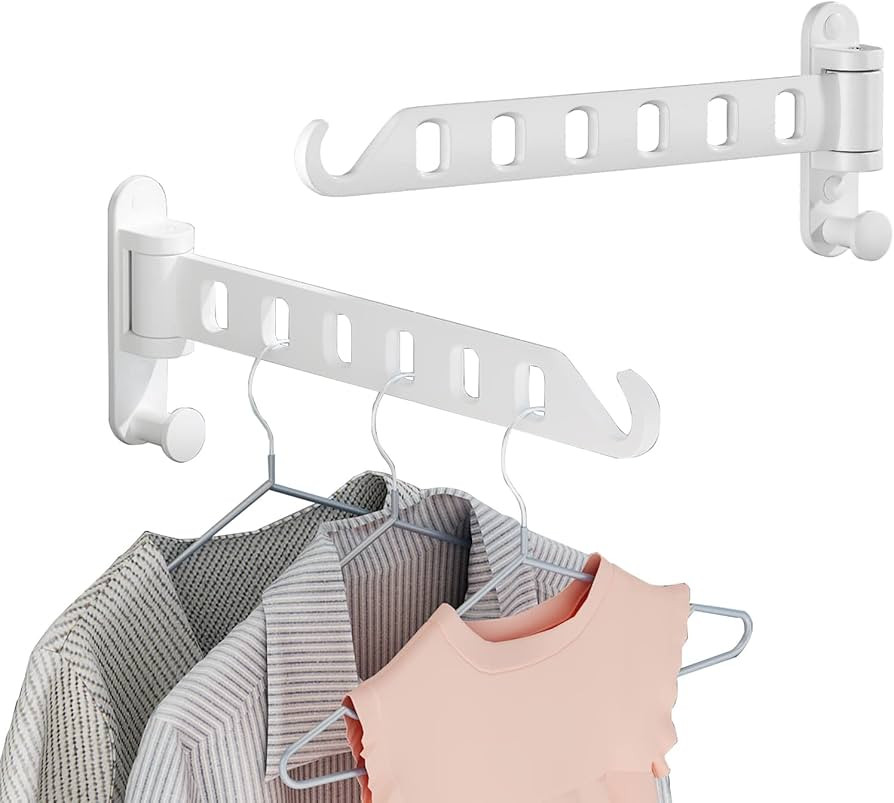 JOOM Laundry Drying Rack Wall Mounted Clothes Drying Rack Clothes Hanger White | Amazon (US)