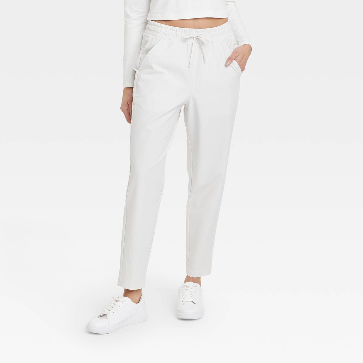 Women's Stretch Woven High-Rise Taper Pants - All In Motion™ | Target