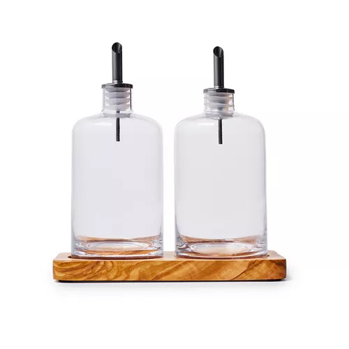 Sur La Table Olivewood Oil and Vinegar Cruet Set | Sur La Table