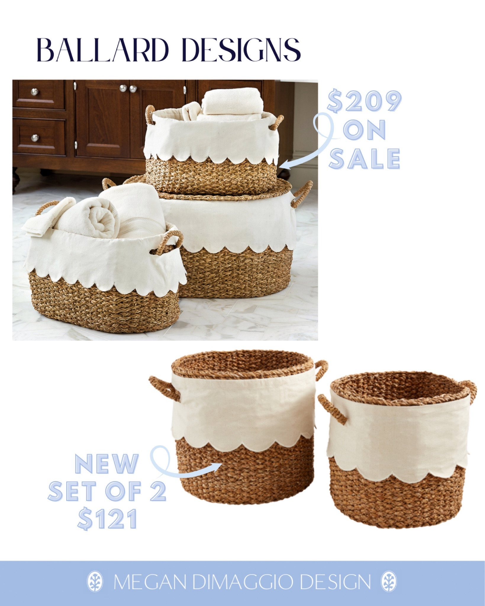 🚨Brand new DUPE ALERT!!🚨 Snag this woven scalloped nesting basket set of 2 for just $121 & free shipping!! 🙌🏻 Compared to Ballard Designs set of 3 on sale right now for $209

The cutest storage basket for kids and grownups! 🤣😍

#LTKsalealert #LTKfamily #LTKhome