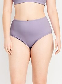High-Waisted French-Cut Puckered Bikini Swim Bottoms | Old Navy (US)