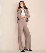 Lou & Grey Heathered Waffle Cloudstitch Wide Leg Pants | LOFT