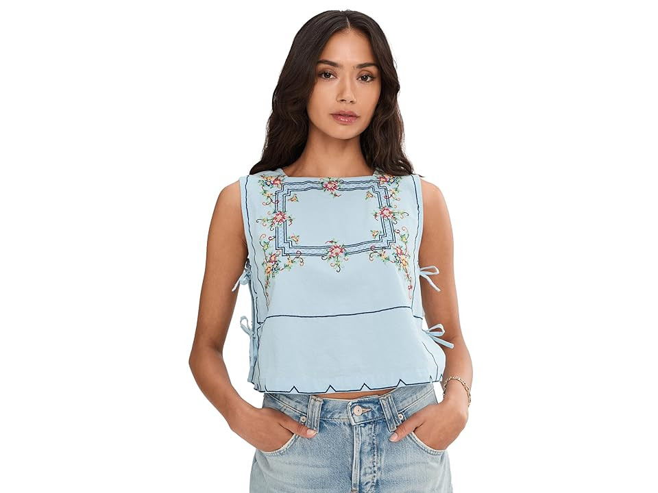 Free People Garden Wall Top Women's Clothing Blue Combo : LG (Women's 12-14), Cotton | Zappos