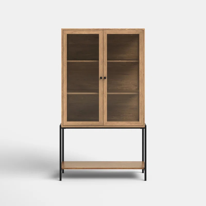 Warner 36'' Wide Solid Wood Curio Cabinet | Wayfair North America