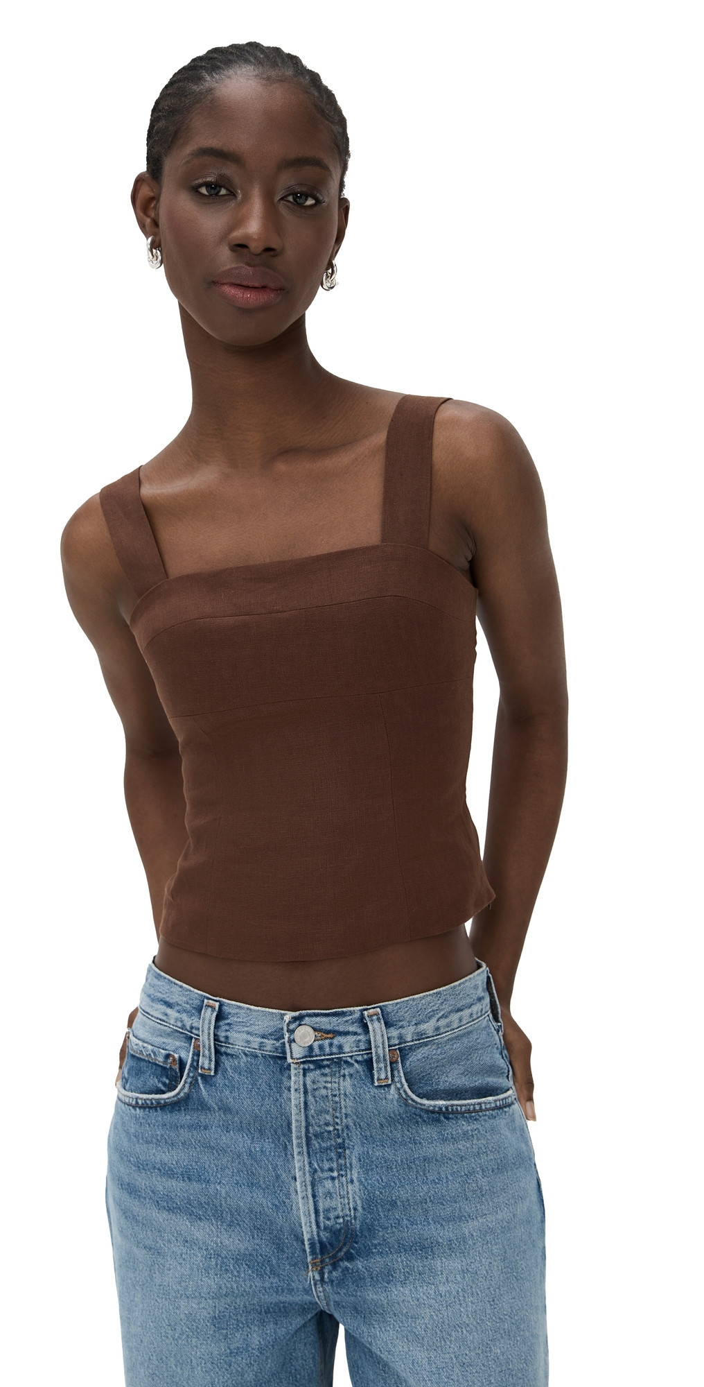 Reformation Darci Linen Top Chocolate Cake 6 | Shopbop