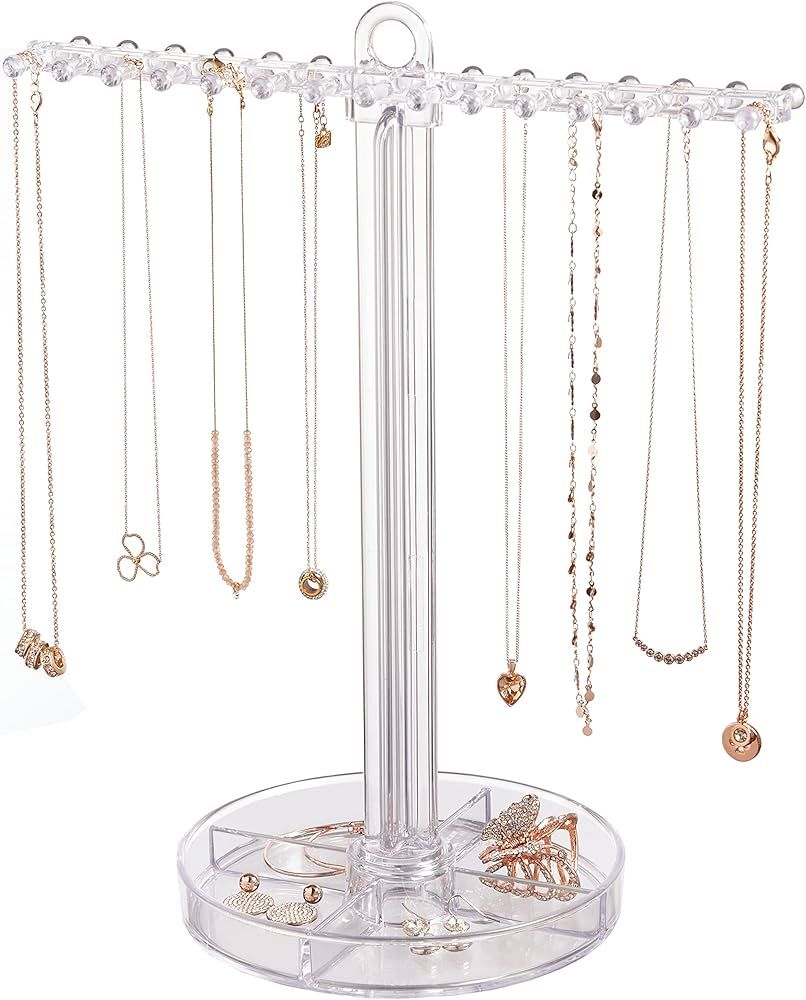 STORi Clear Plastic Hanging Jewelry Organizer | Holds 30 Individual Necklaces on the Pegs & Sorts... | Amazon (US)