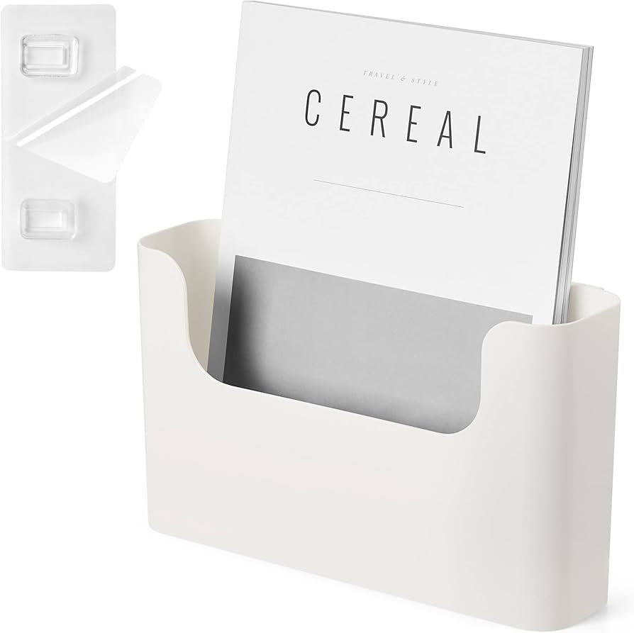 YOHOM No Drilling File Holder Wall Mails Magazines Organizer Adhesive Door Mount, Single Pocket, ... | Amazon (US)