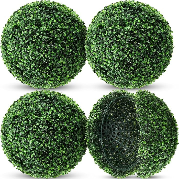 Hotop 4 Pcs 14 Inch Artificial Plant Topiary Ball 4 Layers Garden Spheres Boxwood Balls Artificia... | Amazon (US)