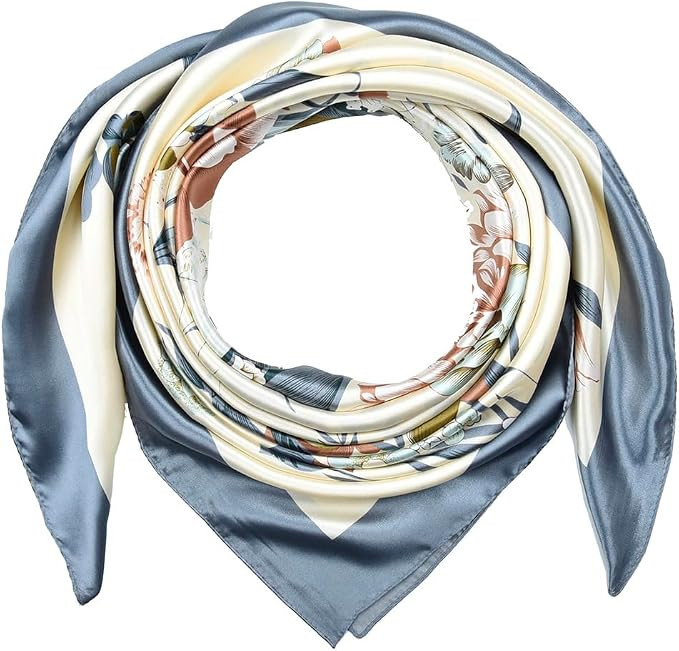 corciova 35 x 35 Satin Square Scarf for Women, Silk-Feel Hair Wrap, Large Bandana, Neck Wrap, Hea... | Amazon (US)