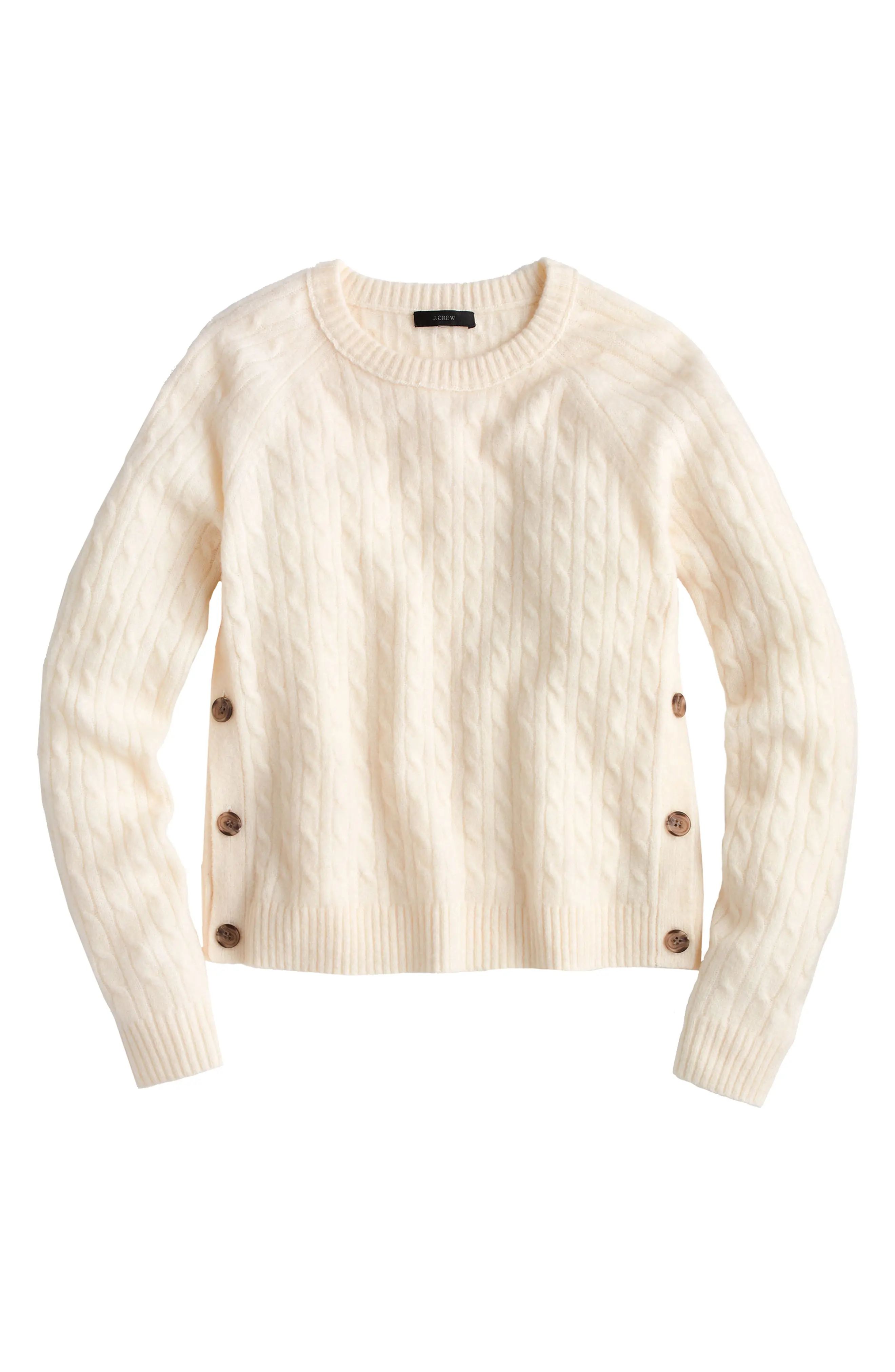 J.Crew Cable Knit Sweater with Buttons | Nordstrom