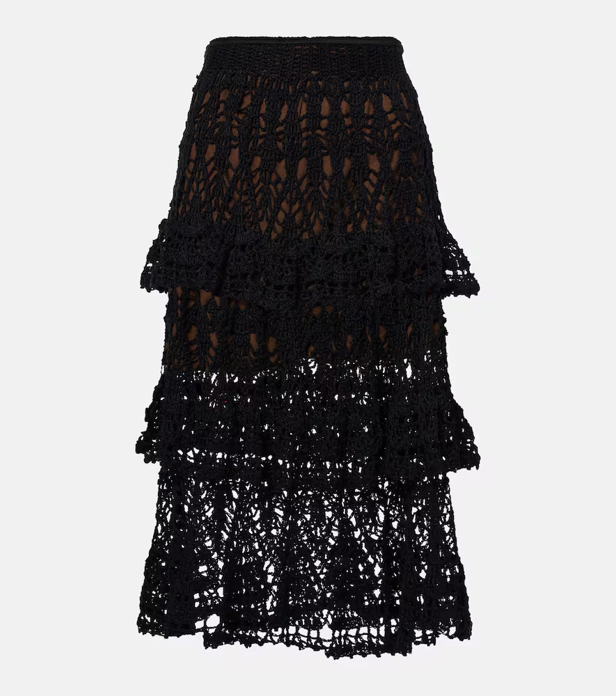 Anna Kosturova Jupe midi Elsie en coton | Mytheresa (FR)