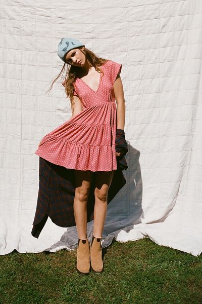 UO Julia Tiered Ruffle Mini Dress | Urban Outfitters (US and RoW)