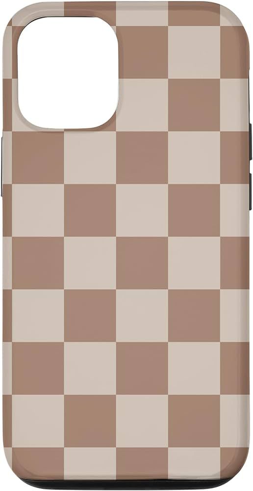 iPhone 14 Pro Brown Classic Checkered Big Checkerboard Case | Amazon (US)