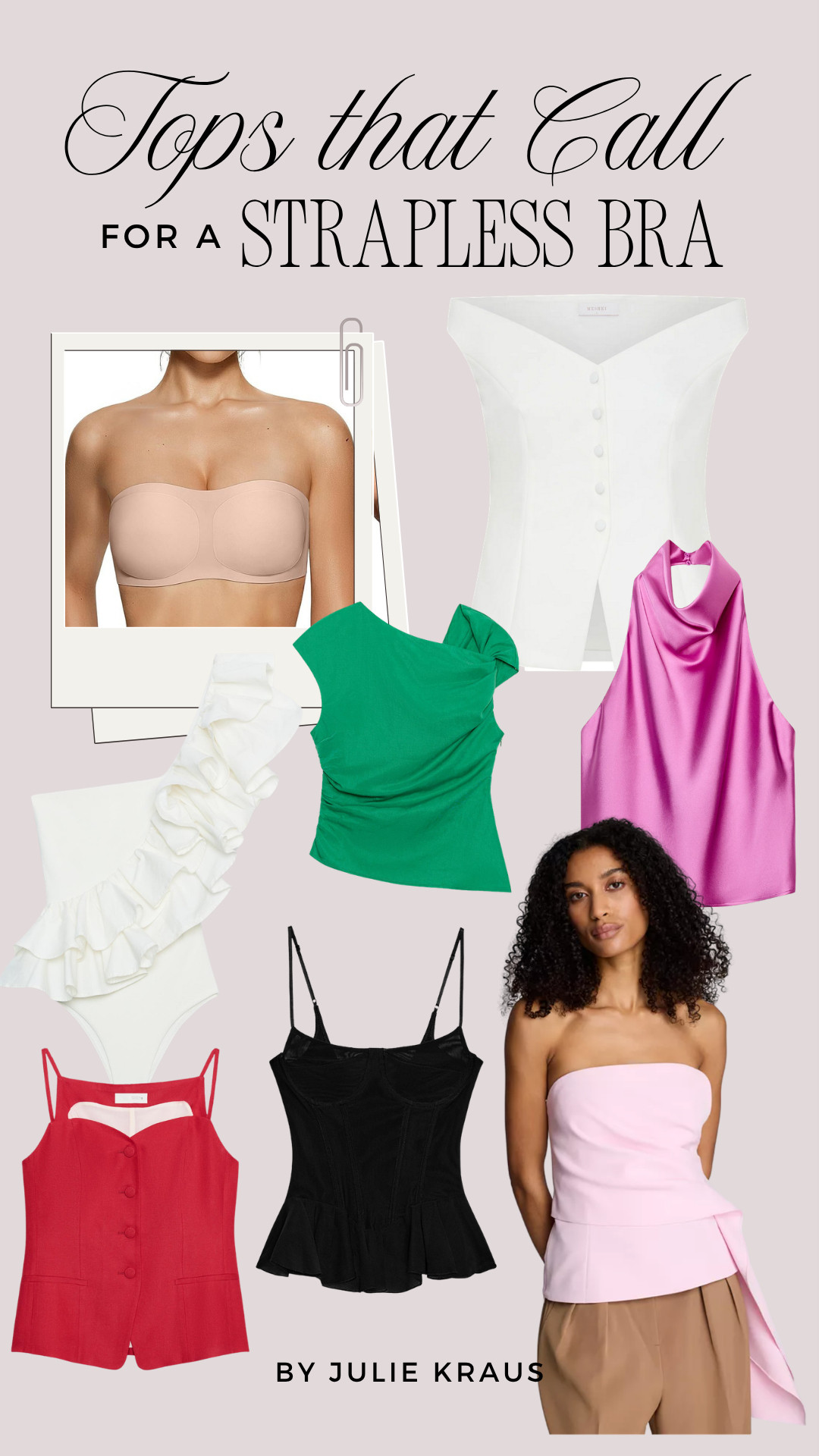 My favorite spring tops that call for a great strapless bra. I always reach for my VertVie for looks like these. Strapless Bra Outfit Ideas • Spring Tops 2026 • Stylist Approved Tops 

 