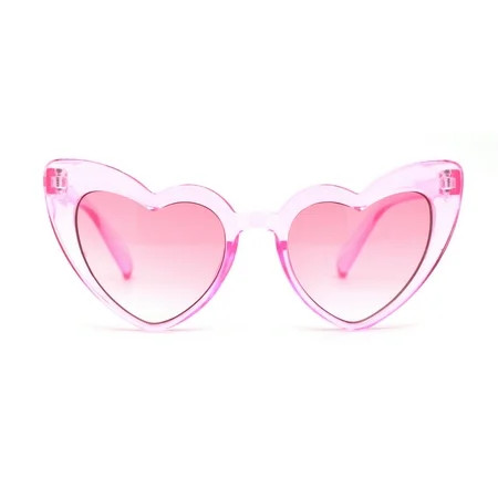 Girls Kid Size Pimp Daddy Color Lens Heart Shape Cat Eye Sunglasses Pink | Walmart (US)