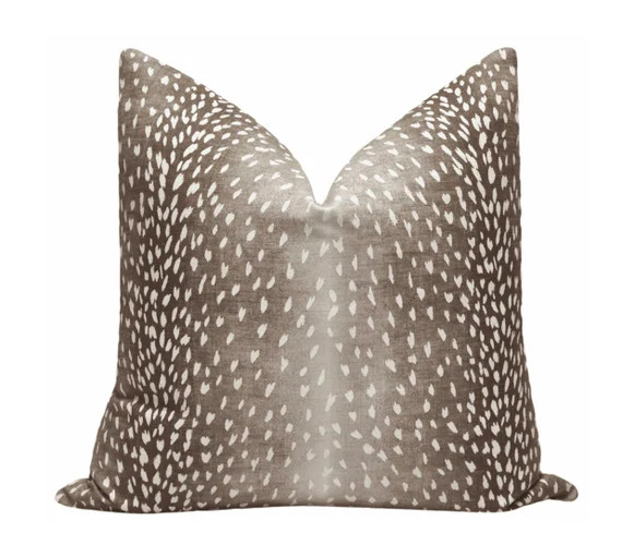 Antelope Linen Print // Mocha Pillow COVER ONLY  brown animal | Etsy | Etsy (US)