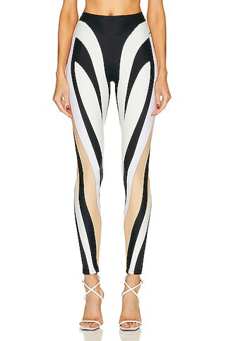 Mugler Lycra Lift Legging in White,Black | FWRD 