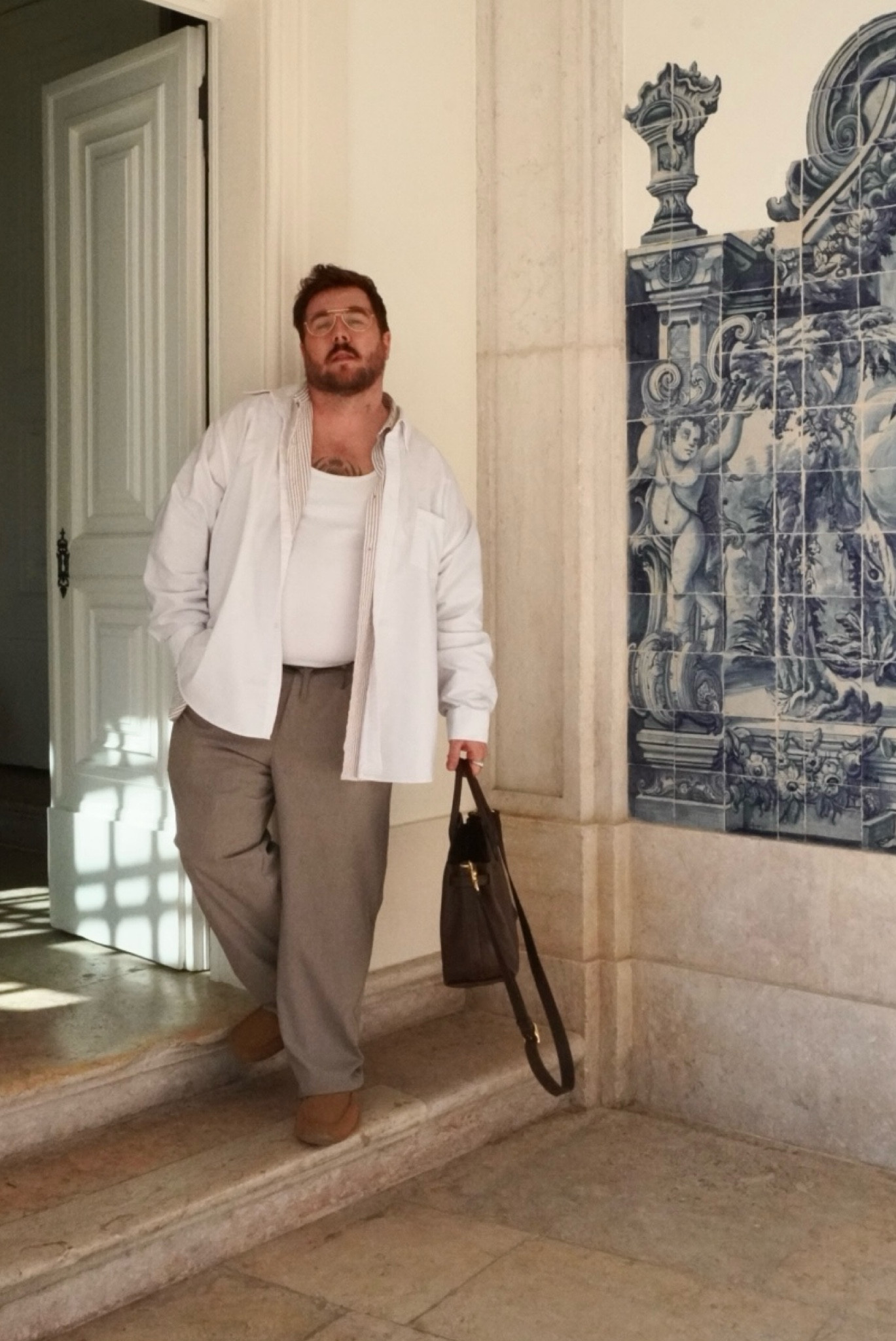 Off we go - Lisbon winter outfit 
I double layered a button up shirt for a new raise on a white button up. I needed more structure and warmth than one shirt would give me. Thought the pattern under was fun. 
True to size in the inner shirt, and up a size in the white button 

Xoxo 

#lisbon #ootd #bigguy #travelled #layers #mesnsbasics #menslinen

#LTKmens #LTKspring #LTKFashionMonth