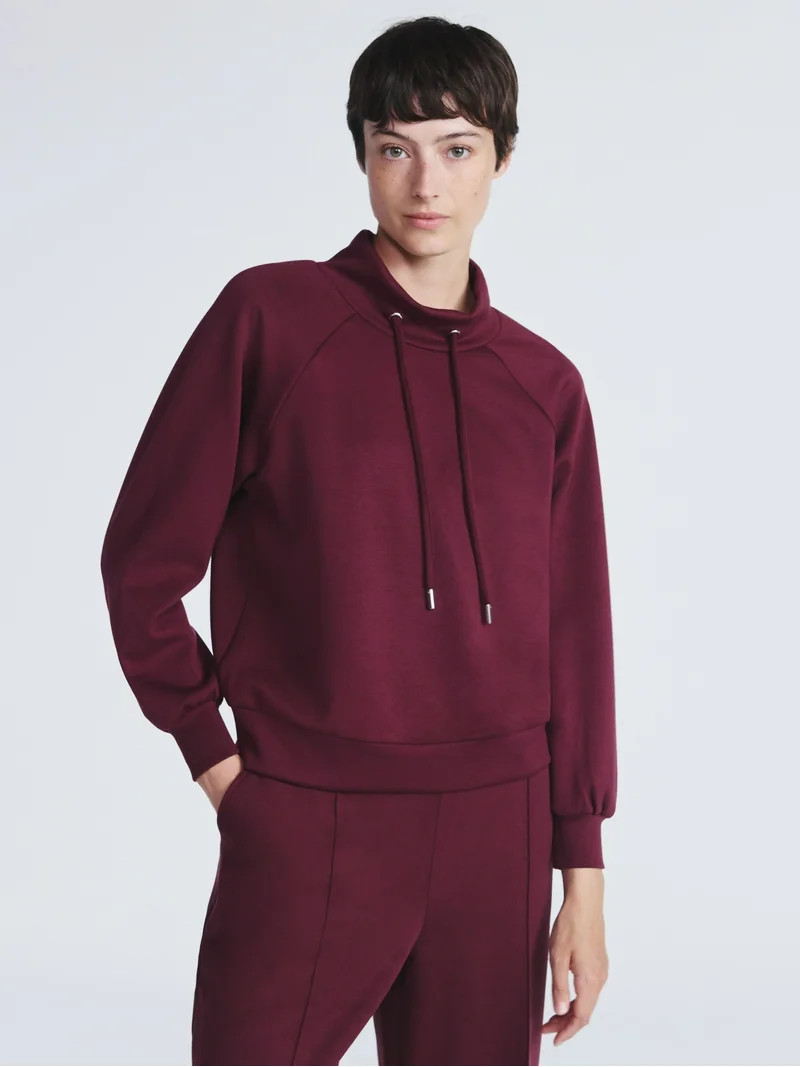 Scoop Women's and Women's Plus New Scubaknit Funnel Neck Sweatshirt, Sizes XS-4X | Walmart (US)