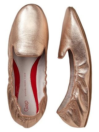 Gap Metallic Scrunch Leather Loafers - pink metallic | Gap US