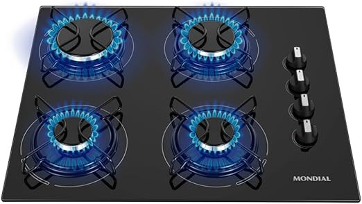 MONDIAL Cooktop a Gás, 4 Bocas, Preto/Inox, Bivolt - CTG-01 | Amazon (BR)