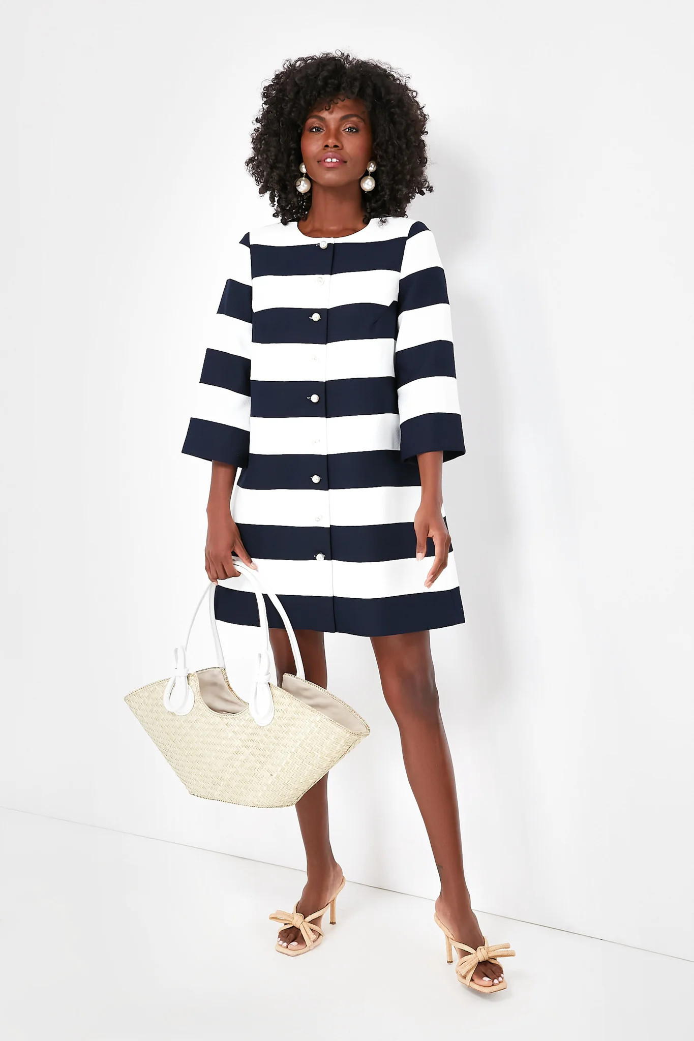 Navy and White Millie Coat Dress | Tuckernuck (US)