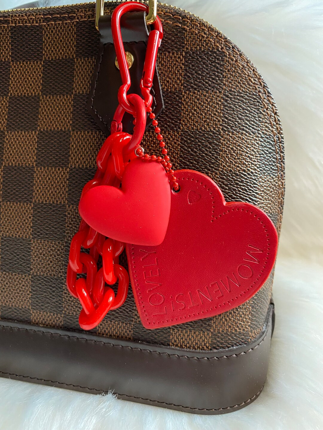 Heart Bag Charm Keychain Keyring Car Key Charm Red - Etsy | Etsy (US)