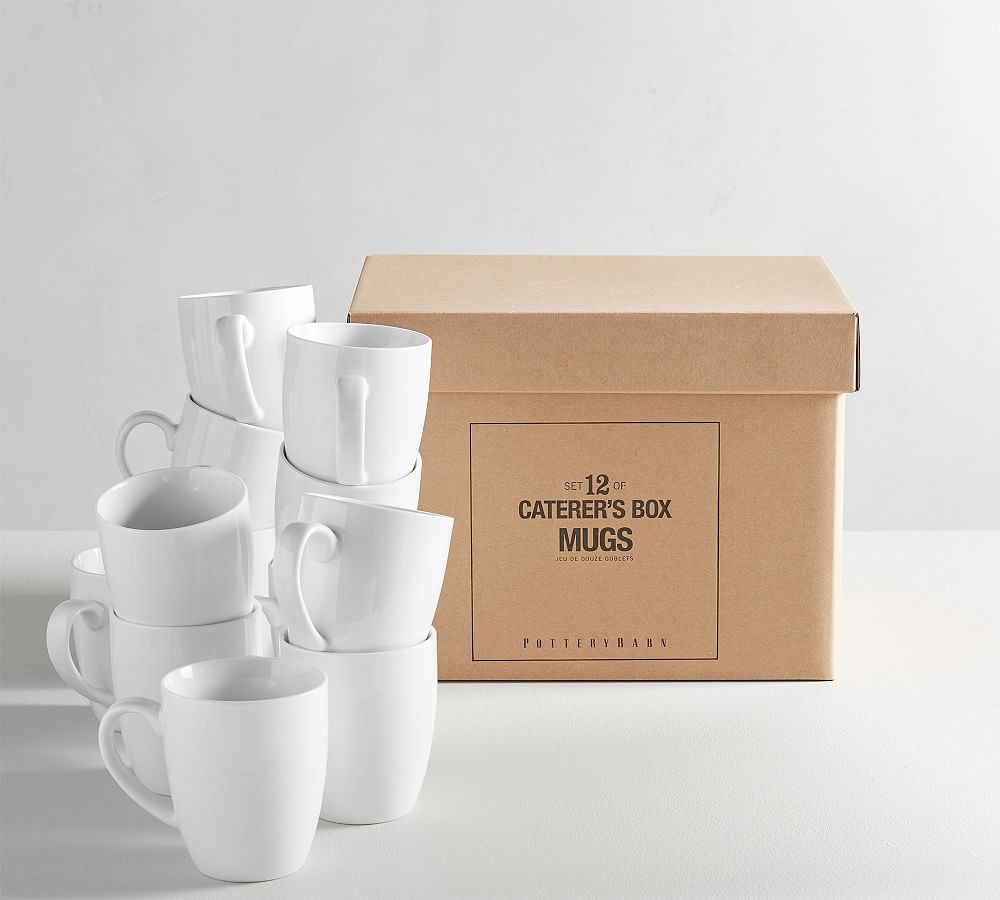 Caterer's Box Porcelain Mugs - Set of 12 | Pottery Barn (US)