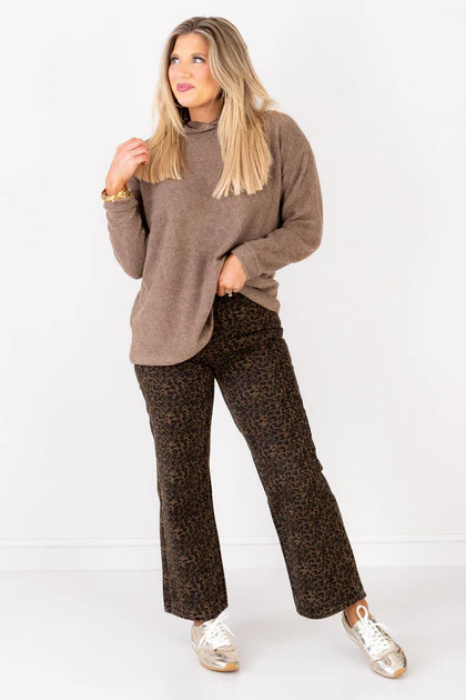 Taylor Mocha Long Sleeve Sweater | The Willow Tree