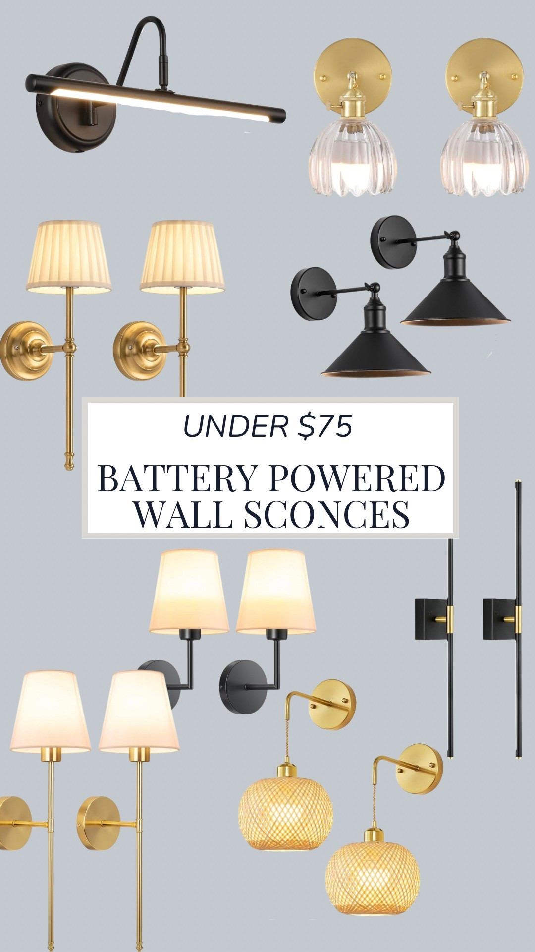 All Amazon battery powered wall sconces that I’m loving right now!! All of them are under $75 too- some on sale!!

#LTKSaleAlert #LTKFindsUnder100 #LTKHome