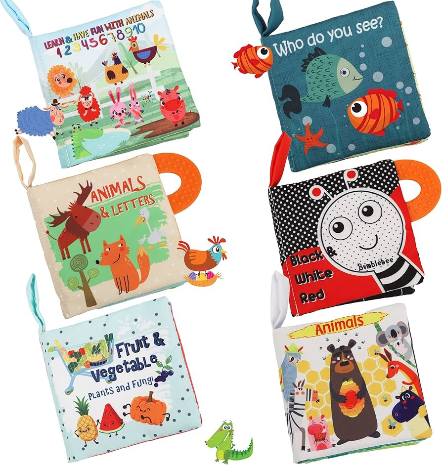 Baby Books Toys Gifts, Touch and Feel Cloth Crinkle Books for Babies,Infant Toddler Baby 0-3-6-12... | Amazon (US)