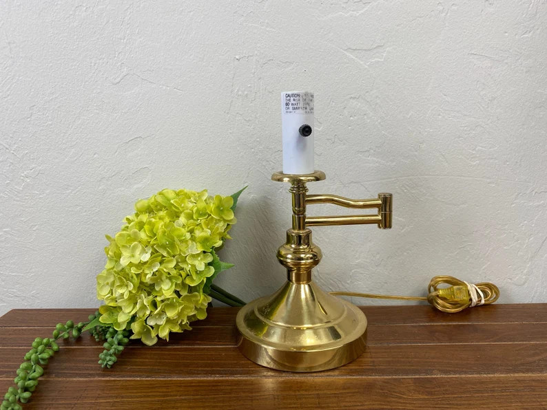 Vintage Brass Swing Arm Desk Lamp No Shade - Etsy | Etsy (US)