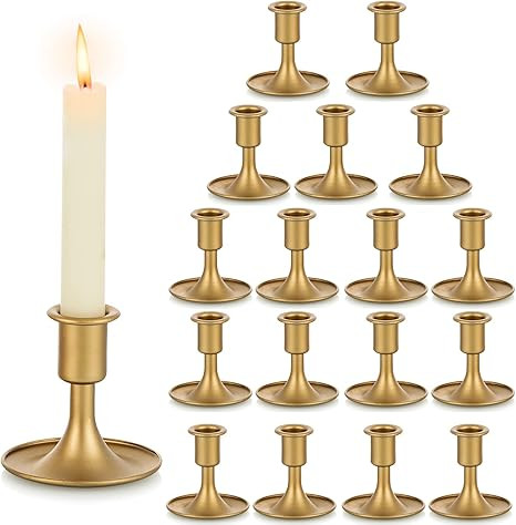 Candlestick Holders Taper Candle Holders, Romadedi Gold Candle Stick Candle Holder for Table Cent... | Amazon (US)