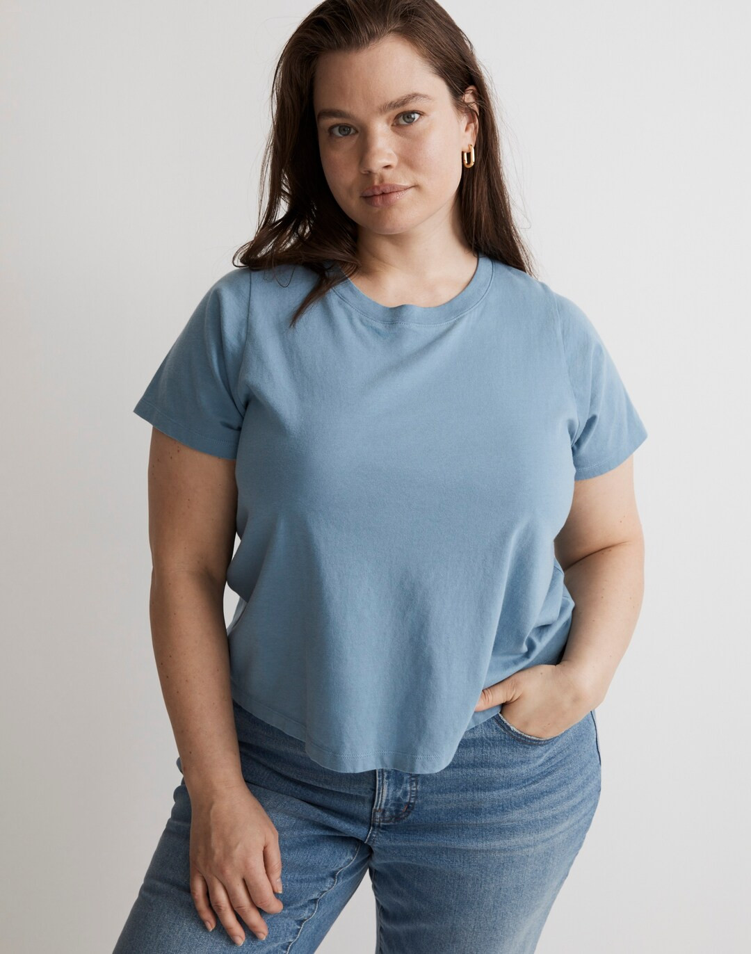 Plus Softfade Cotton Boxy-Crop Tee | Madewell