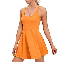 Womens Tennis Dress with Shorts Underneath Workout Dress with Built-in Bra Athletic Dresses Golf ... | Amazon (US)