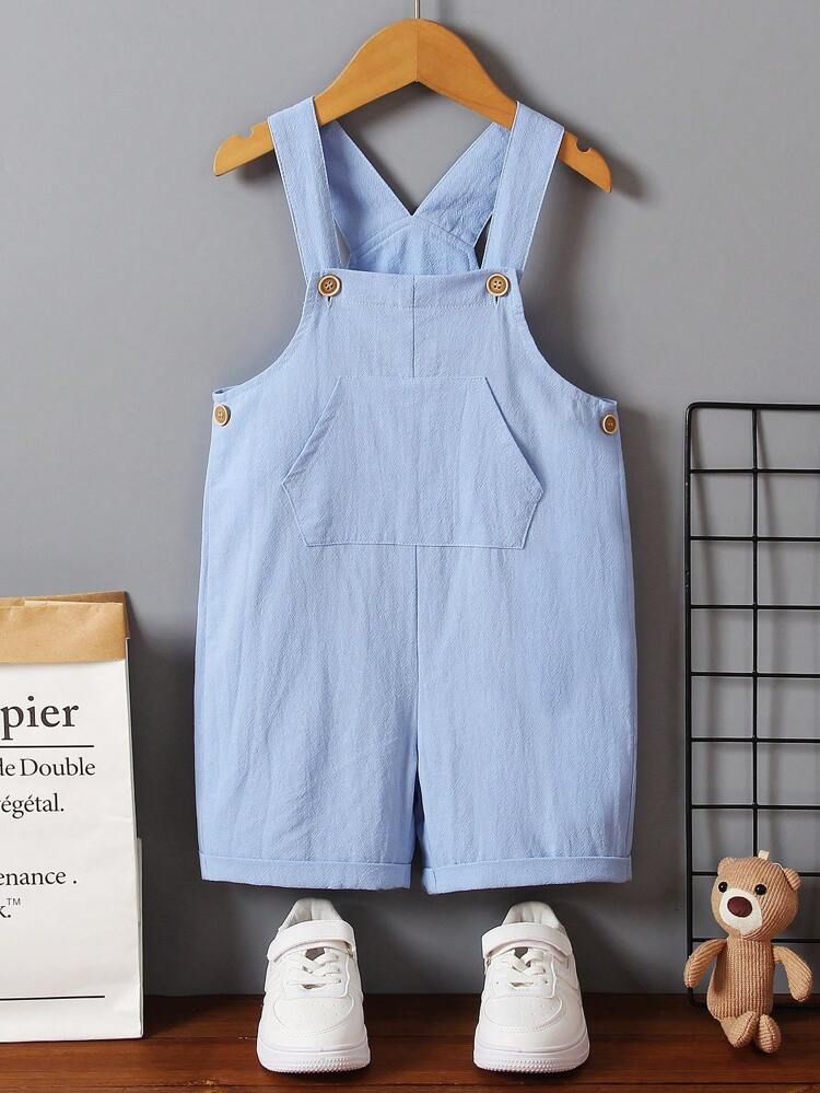 Toddler Boys Kangaroo Pocket Overall Romper | SHEIN