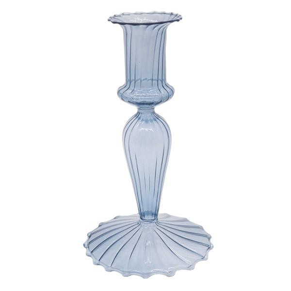 Blue Glass Taper Candle Holder, 6.5", sold by At Home | At Home