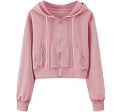 Bianstore Women's Casual Workout Long Sleeve Cropped Zip Up Hooded Hoodies Sweatshirts | Amazon (US)