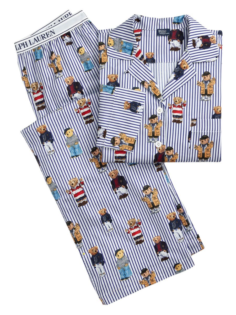 Madison Teddy Bear Stripe Pajama Set | Saks Fifth Avenue