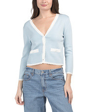 Three-quarter Sleeve Cardigan With Scallop Details | Women | Marshalls | Marshalls