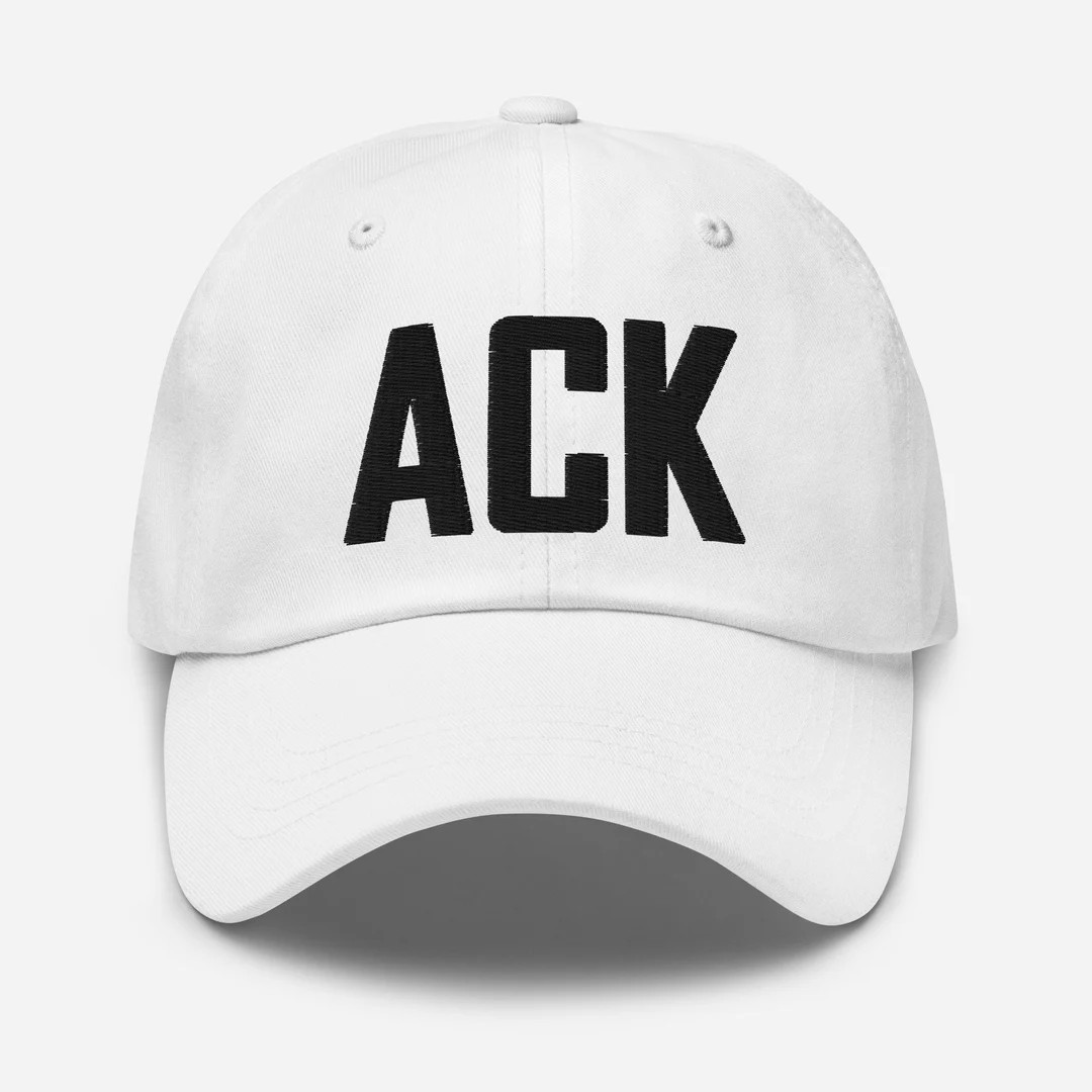 ACK Airport Code Hat Embroidered Hat Dad Hat Nantucket Massachusetts Travel Gift Airbnb Host Real... | Etsy (US)