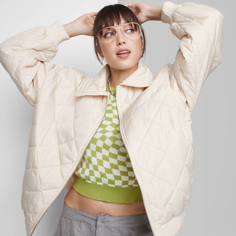 Women's Oversized Nylon Quilted Bomber Jacket - Wild Fable™ | Target