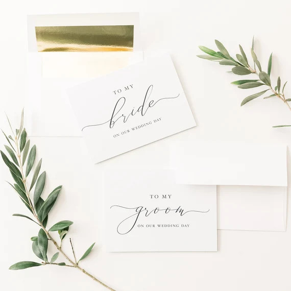 To My Groom on Our Wedding Day Card and to My Bride on Our - Etsy | Etsy (US)