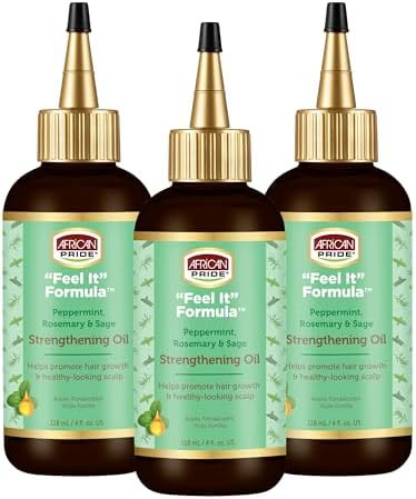 African Pride Feel It Formula Hair Strengthening Oil – Hair Oil with Rosemary, Peppermint & Sag... | Amazon (US)