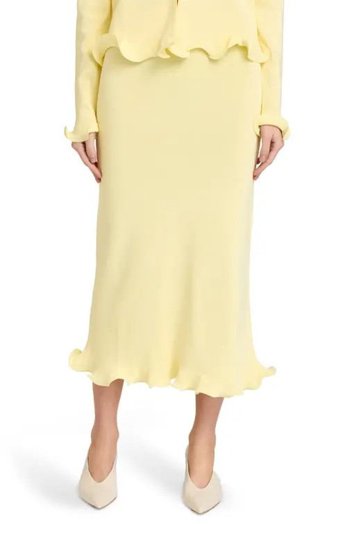 WAYF Isla Ruffle Hem Sweater Skirt in Yellow at Nordstrom, Size X-Large | Nordstrom